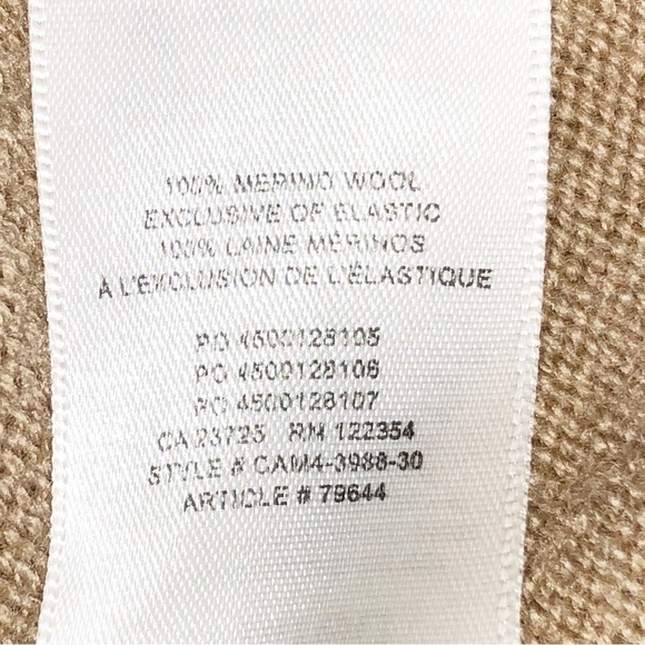 Aritzia Wilfred Tan Cyprie 100% Merino Wool Rolled Mock Neck Sweater Size S - Picture 7 of 9